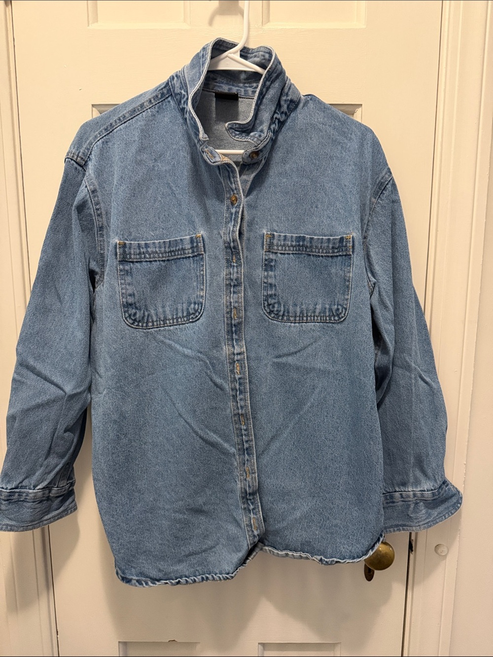 Light Blue Real Denim Shirt/Work Jacket for Women